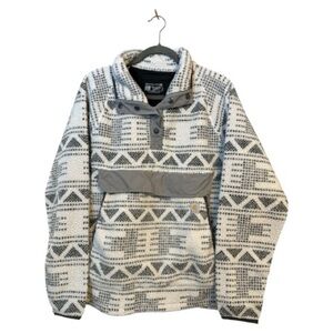 Carhartt geometric gray and White Fleece Pullover